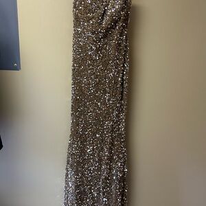 Fashion Nova Gold Sequin Maxi Dress